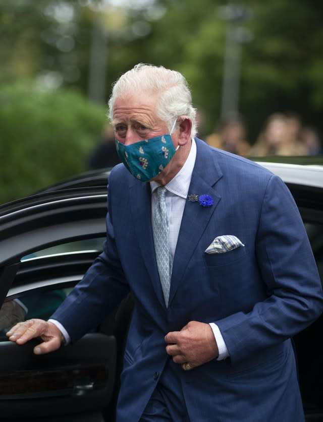 The Prince of Wales pictured wearing a face mask for the first time when he visited Northern Ireland recently contracted Covid-19. Ian Vogler/Daily Mirror