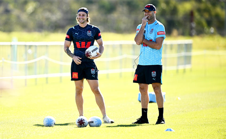 Nicho Hynes and Matt King in NSW State of Origin camp.