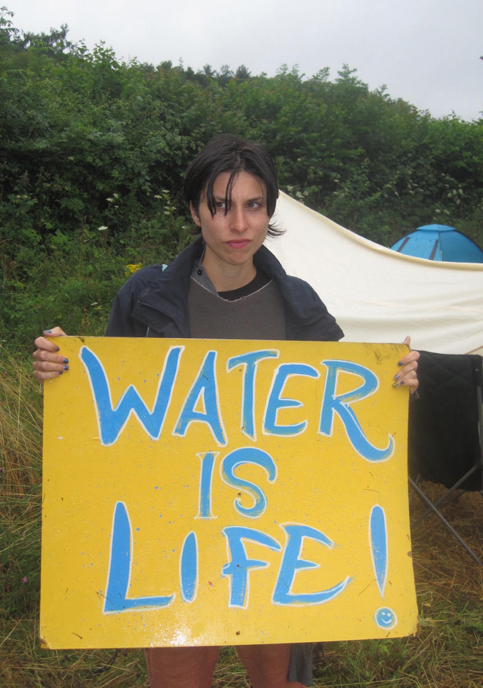 Activist Natalie Hynde, the daughter of The Kinks' Ray Davies and singer Chrissie Hynde, at the Balcombe protest.