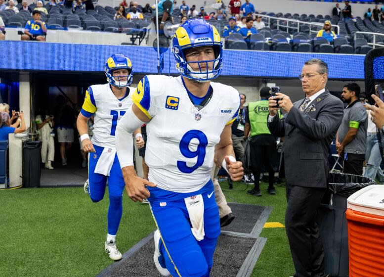 LOS ANGELES, CA - SEPTEMBER 17, 2023: Los Angeles Rams quarterback Matthew Stafford.