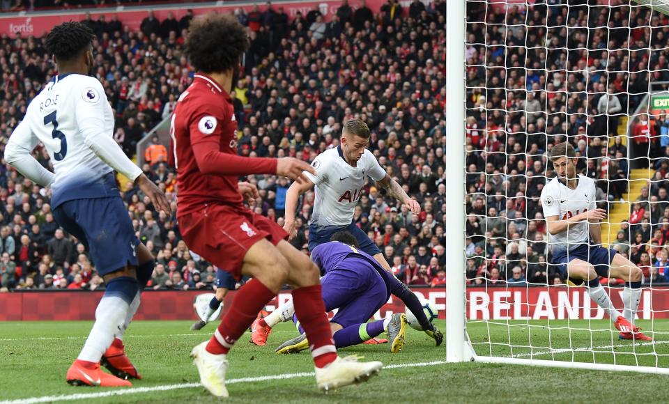 Tottenham suffered late heartbreak at Anfield (Getty)