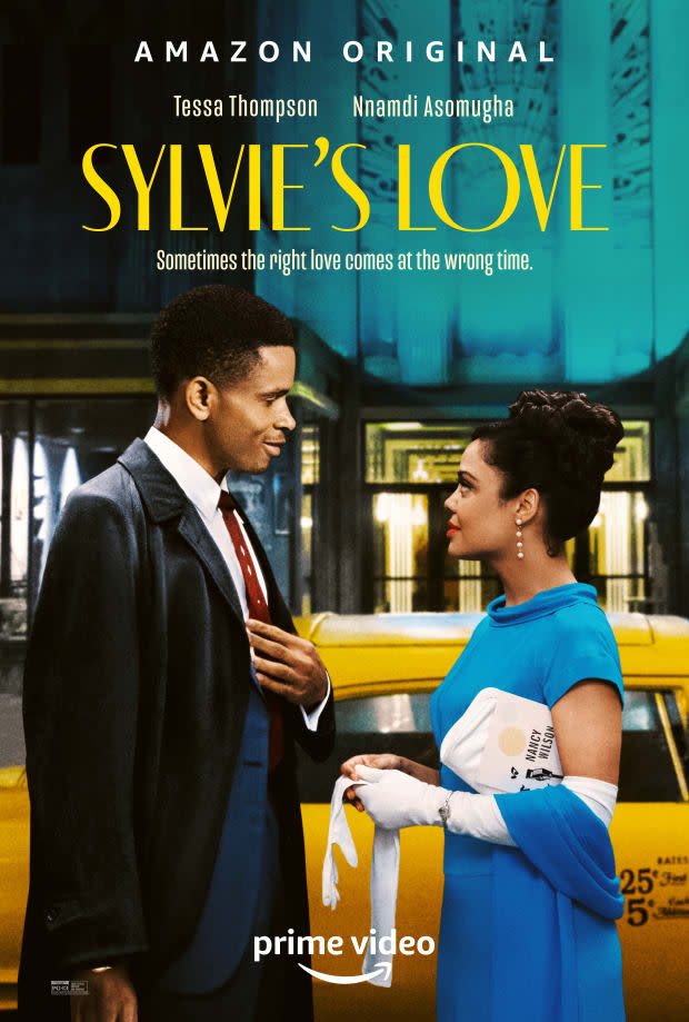 In 'Sylvie's Love,' Tessa Thompson's character, Sylvie, in a Chanel gown (right).<p>Photo: Courtesy of Amazon</p>