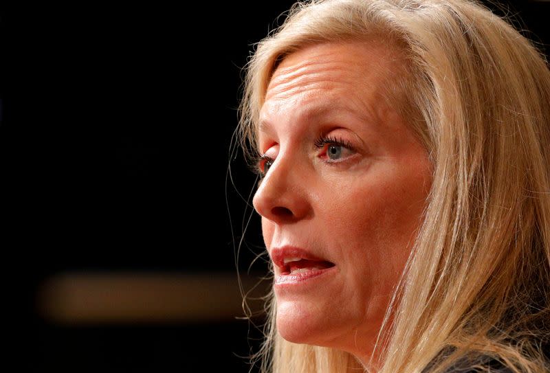 FILE PHOTO: Federal Reserve Board Governor Lael Brainard speaks at the John F. Kennedy School of Government at Harvard University in Cambridge