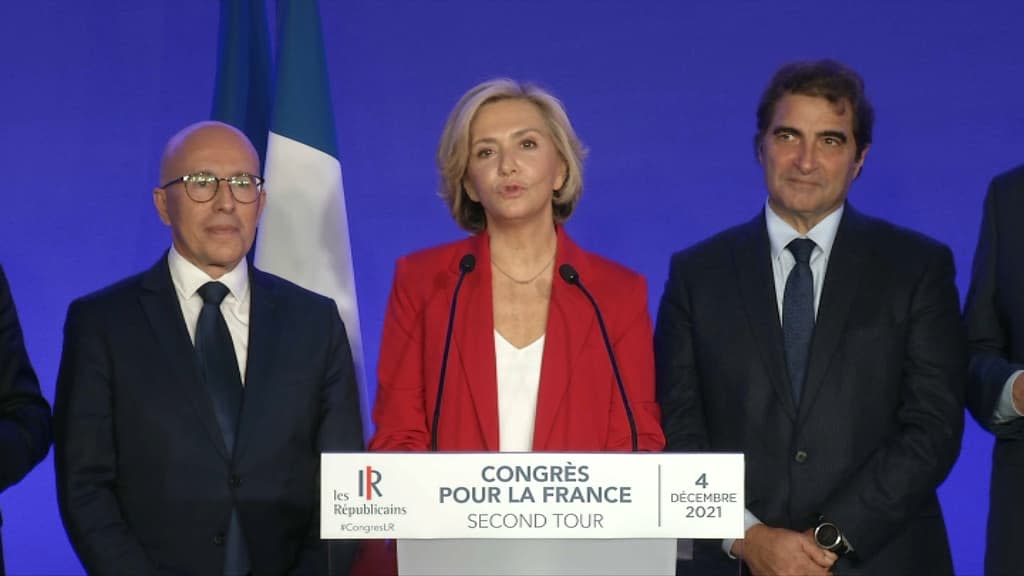 Valérie Pécresse s'exprime en tant que candidate des Républicains à la présidentielle, après sa victoire au congrès LR samedi 4 décembre 2021 - BFMTV