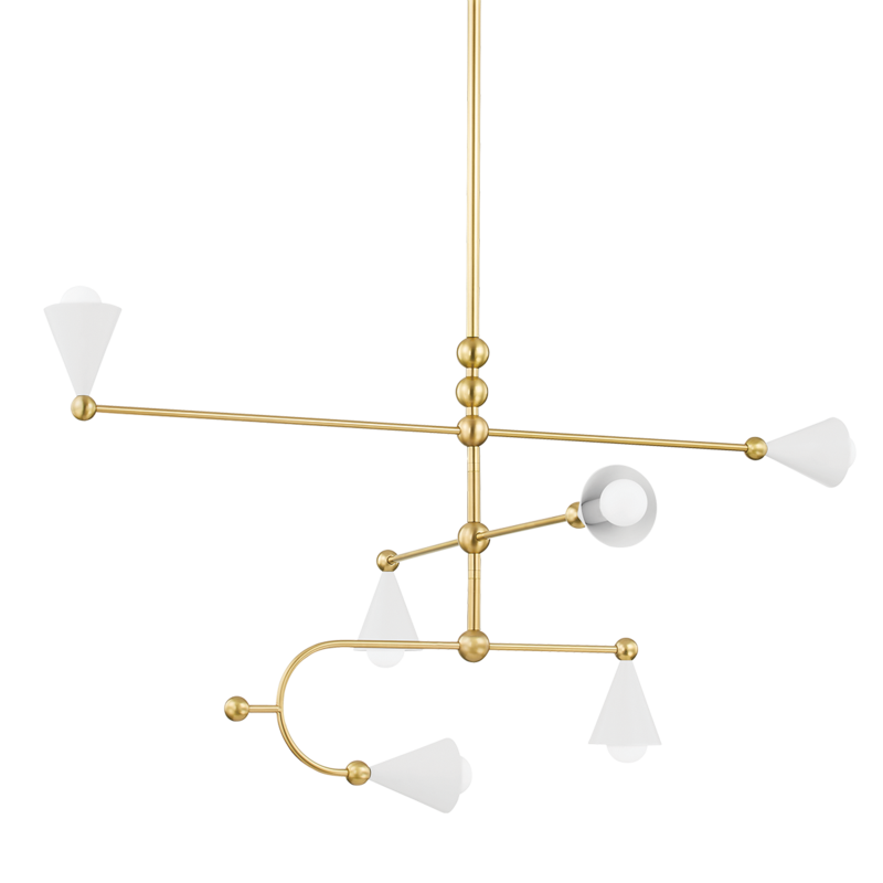 Mitzi Chandelier Brass and Glass