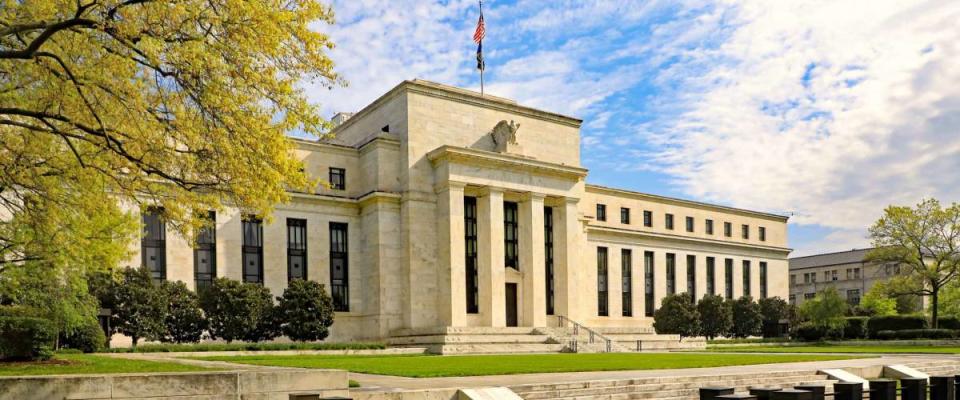 Federal Reserve building in Washington, DC., in the Spring