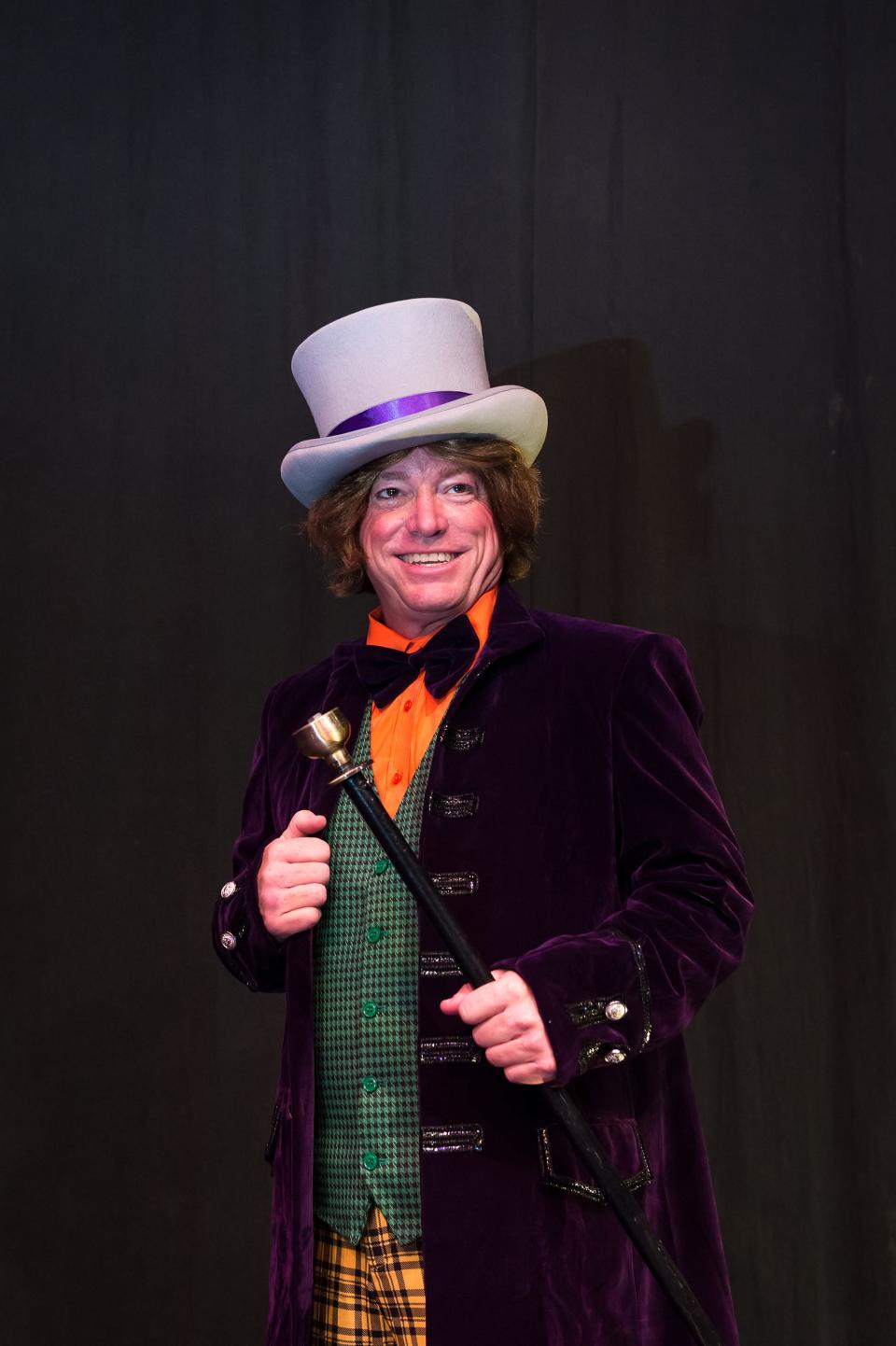 Dennis Humphrey portrays the character Willy Wonka in Amarillo Little Theatre's production of "Charlie and the Chocolate Factory."