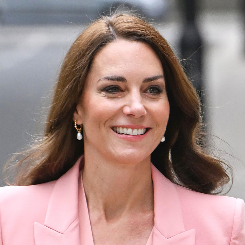 Kate Middleton Glows In A Pink Alexander McQueen Pantsuit For Royal Outing