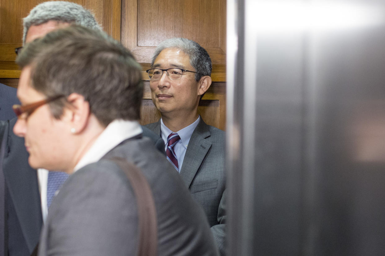 An elevator door at the Capitol closes Tuesday on Bruce Ohr, international man of some mystery. (Photo: Zach Gibson via Getty Images)