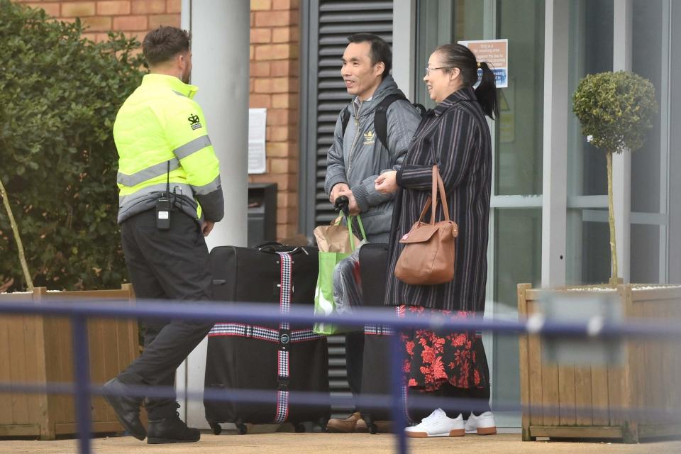 People leaving quarantine in Milton Keynes (PA)