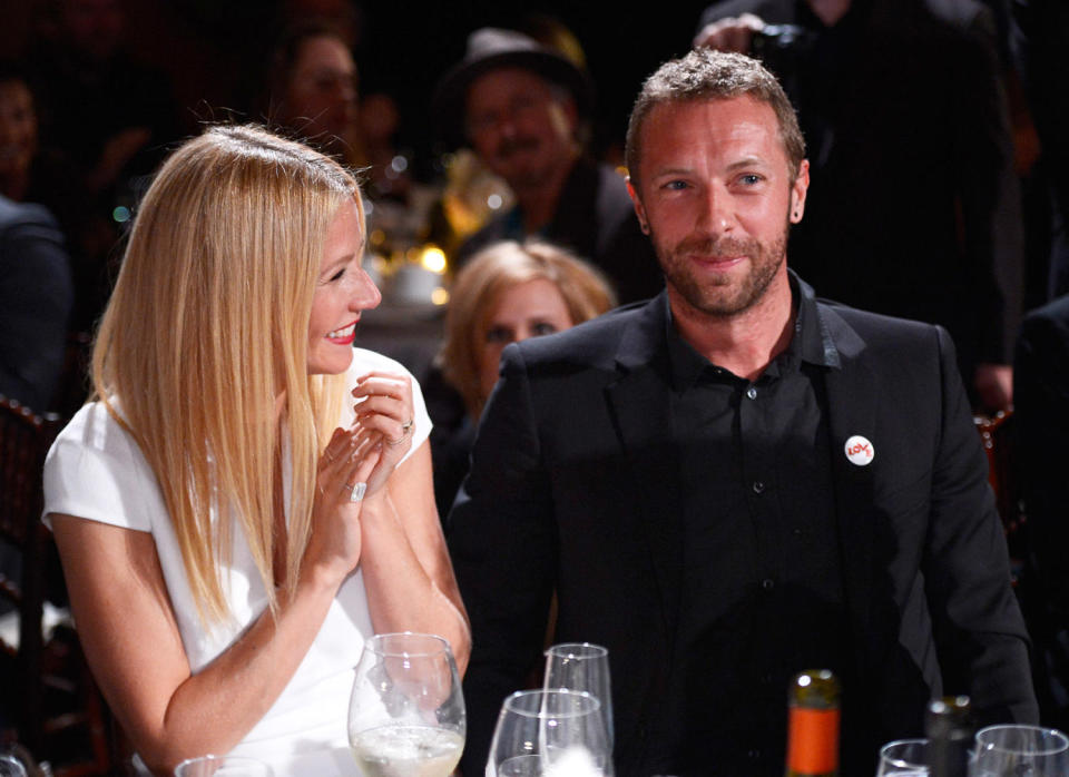 Gwyneth Paltrow and Chris Martin attend the 3rd annual Sean Penn & Friends HELP HAITI HOME Gala benefiting J/P HRO presented by Giorgio Armani at Montage Beverly Hills on January 11, 2014 in Beverly Hills, California.  (Kevin Mazur / Getty Images)