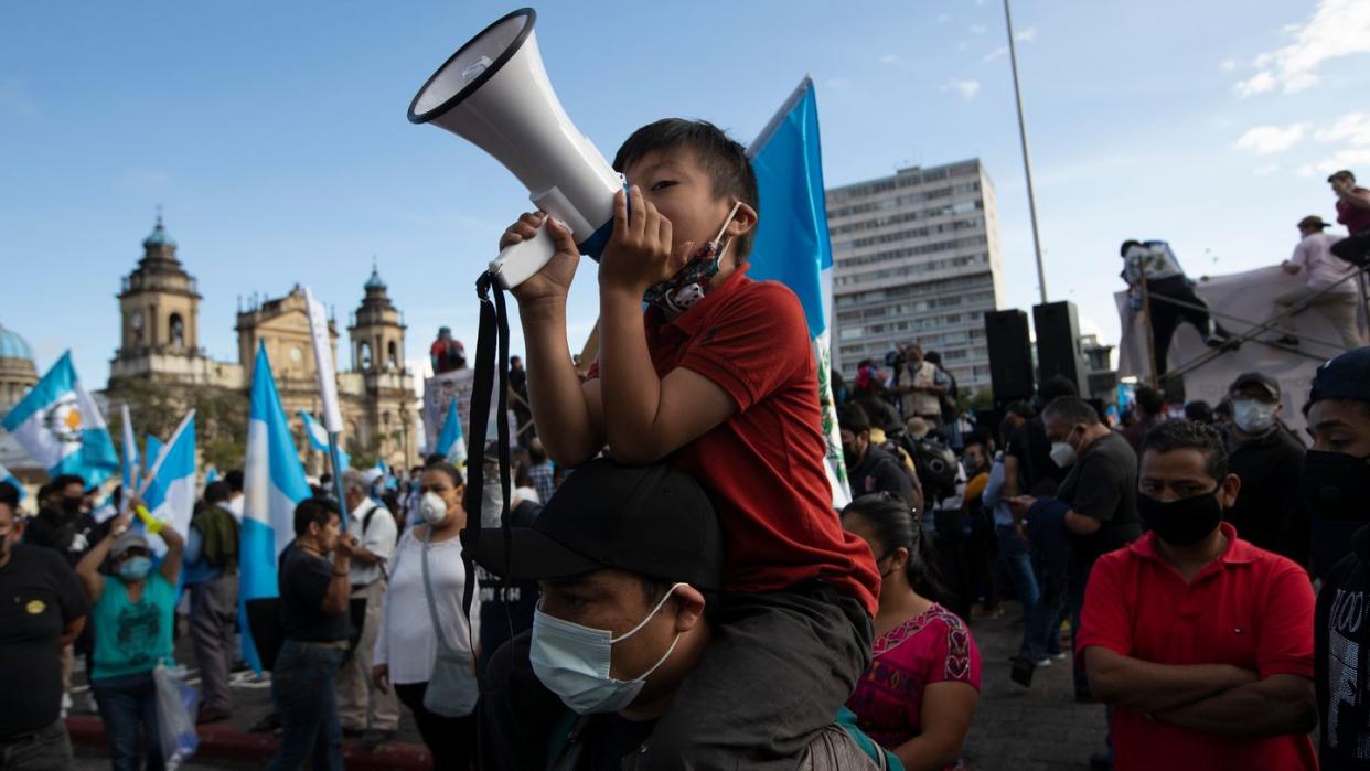 Demonstranten in Guatemala-Stadt.