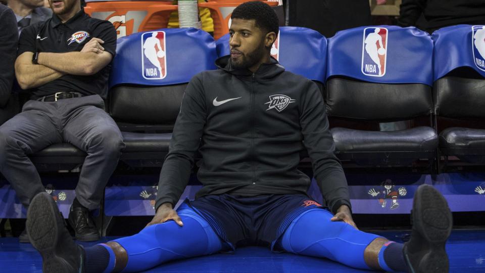 Paul George awaits the visuals to go with the leaked text.