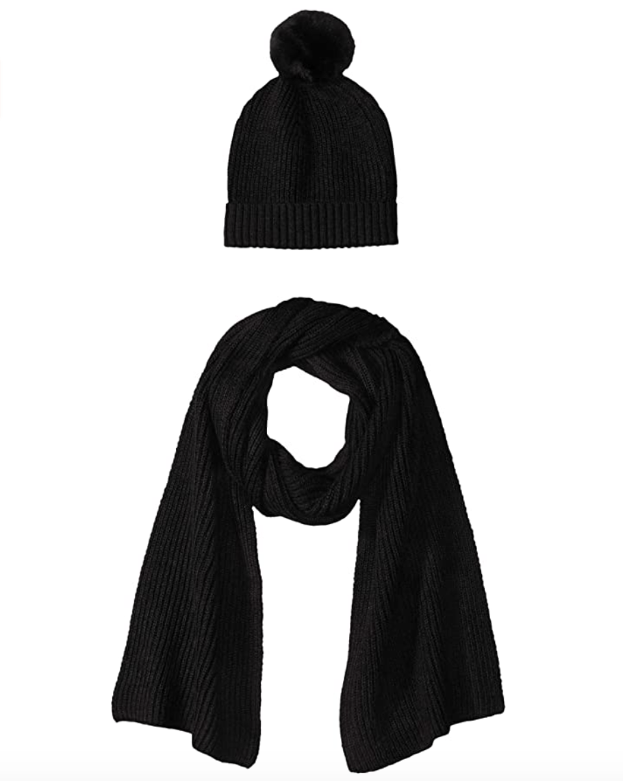 Amazon Essentials Women's Pom Knit Hat and Scarf Set (Photo: Amazon)