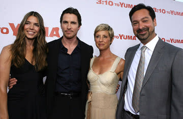 Sibi Blazic , Christian Bale , producer Cathy Konrad and director James Mangold at the Los Angeles premiere of Lionsgate Films' 3:10 to Yuma