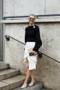 <p>Autumn is a great time to pair your feminine skirts with chunky knits.</p>