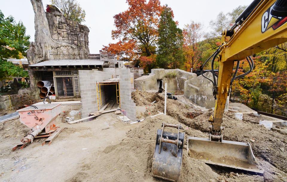 New construction continues at the Erie Zoo in Erie on Oct. 25. From far left to right, work is underway on a larger red panda exhibit, an expanded otter exhibit and a new walkway made of concrete and steel.