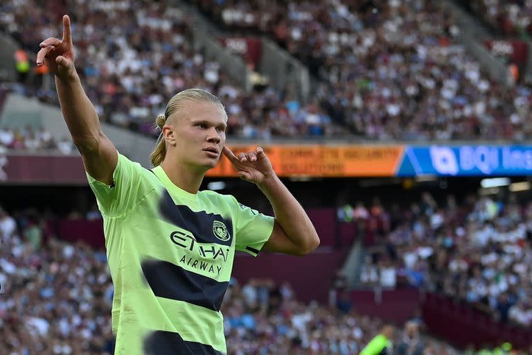 Erling Haaland anotó un doblete en la victoria ante West Ham por 2-0 en la primer fecha de la Premier League 2022-23