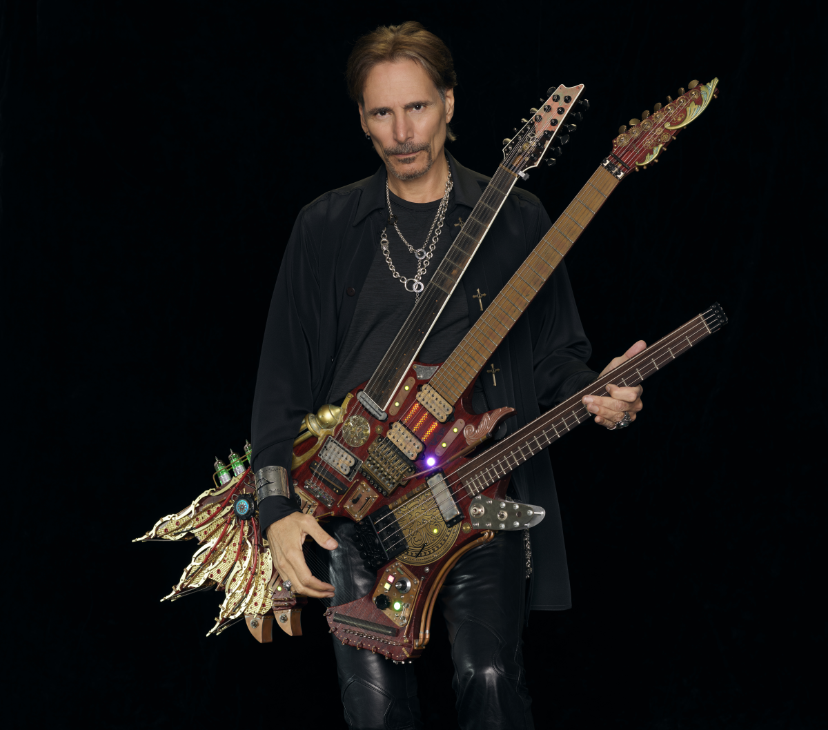 Steve Vai (pictured) returns to Cincinnati with Joe Satriani on their first co-headlining tour April 19.