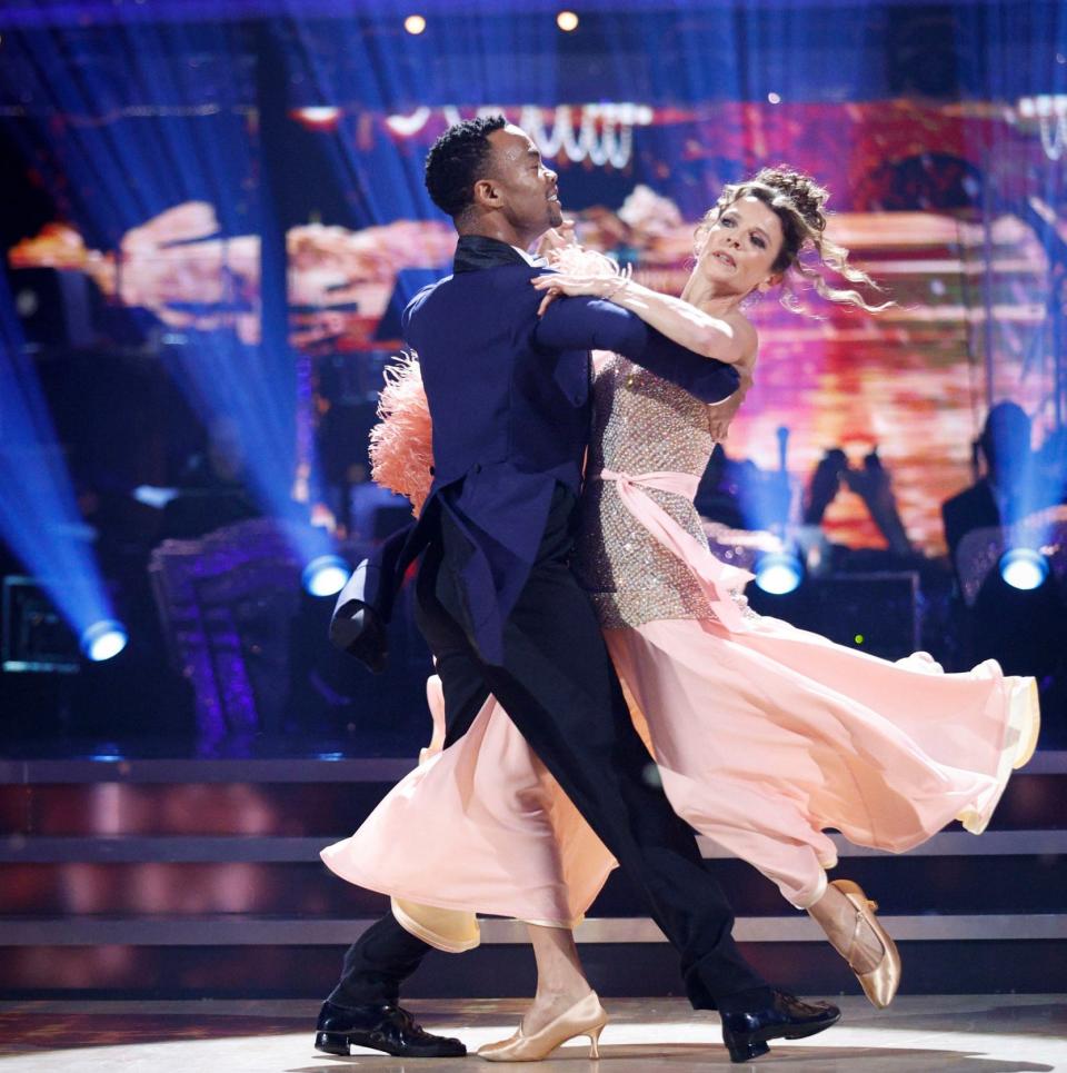 Annabel Croft and Johannes Radebe danced the Viennese waltz