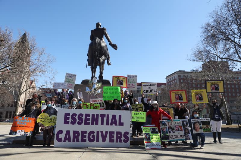 People protest in Albany, New York