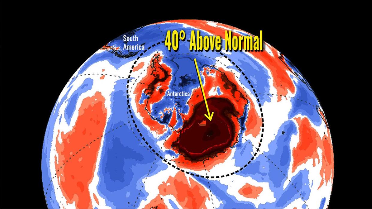 La región más fría del planeta registró un fenómeno insólito que elevó las temperaturas hasta cuarenta grados por encima de la media estacional | Severe Weather Europe