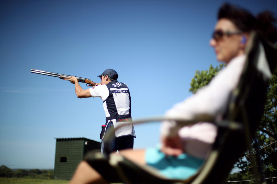 Ben Llewellin shoots during a training session near Haverfordwest