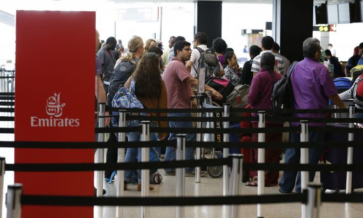 Passenger check in for flight