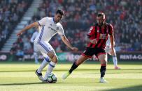 <p>Diego Costa puts more pressure on the Cherries’ defence</p>