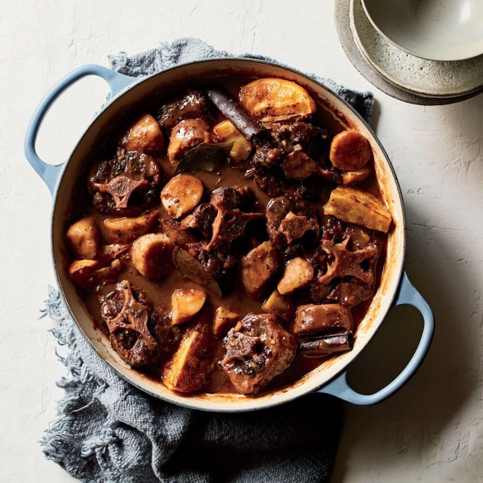 Oxtail and White Sweet Potato Stew