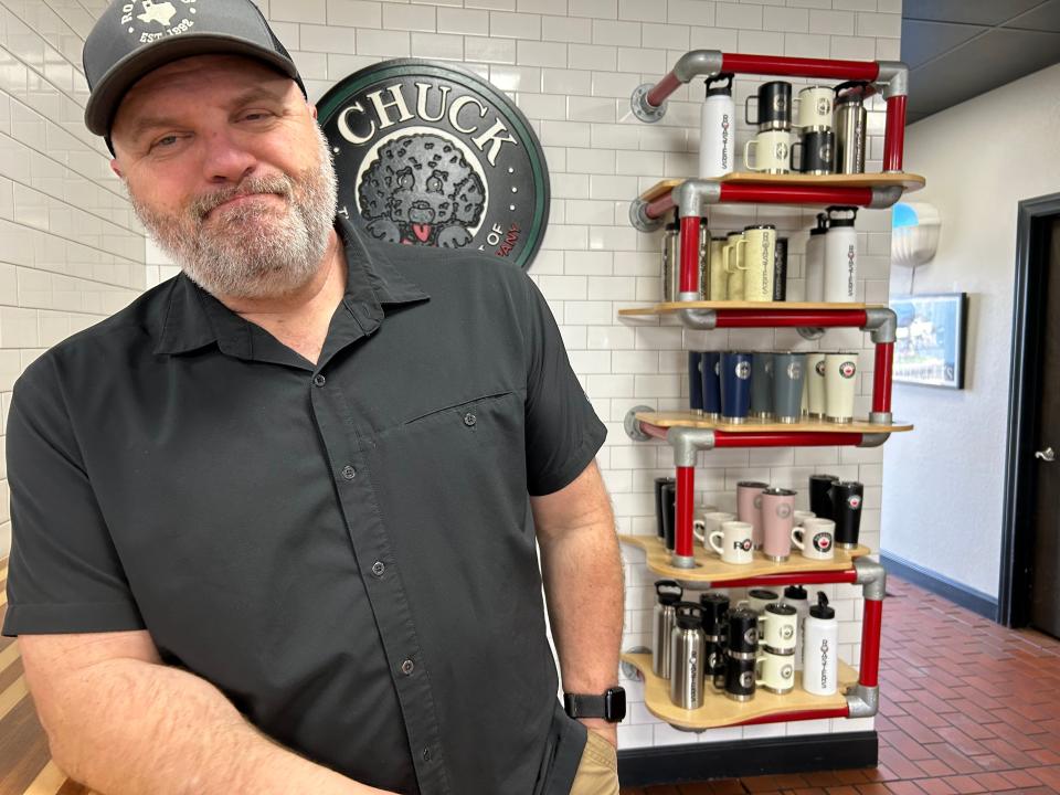 Roasters Coffee is celebrating its 30th anniversary this year and now has four locations in Amarillo, the main one being at 1818 S. Georgia. New owner, David Cooper, said his business is people first, then coffee. He loves the interaction with customers who use Roasters as a meeting place.