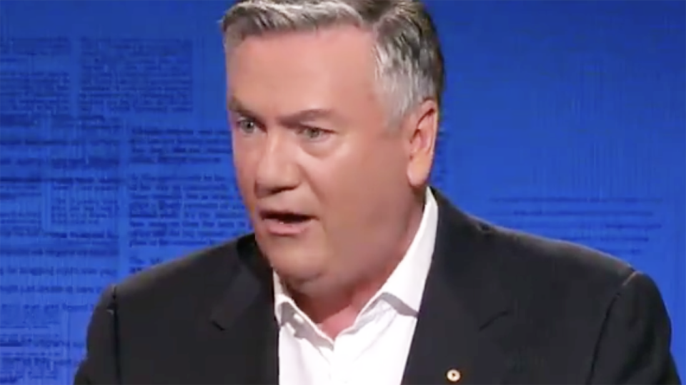 Former Collingwood president Eddie McGuire expects Port Adelaide's requests to wear their iconic 'prison bar' jumpers will be given short shrift by the AFL and the Magpies. Picture: Channel 9/Footy Classified