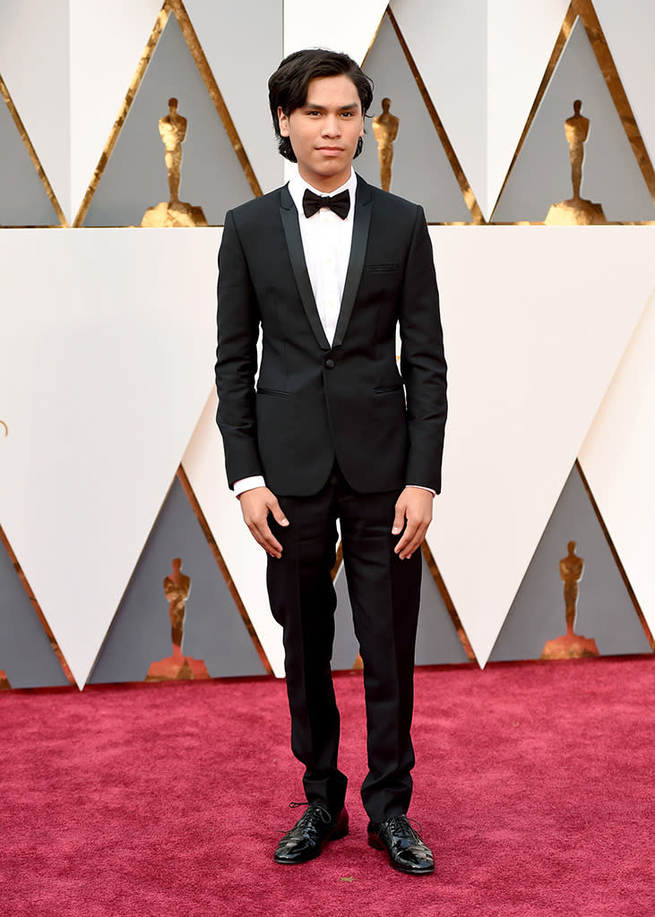 The Revenant actor Forrest Goodluck attends the 88th Annual Academy Awards at the Dolby Theatre on February 28, 2016, in Hollywood, California.