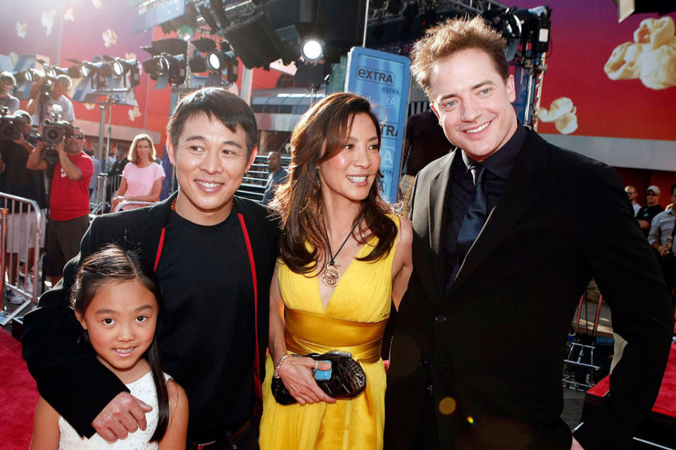 The Mummy Tomb of the Dragon Emperor Premiere 2008 Jet Li Michelle Yeoh Brendan Fraser