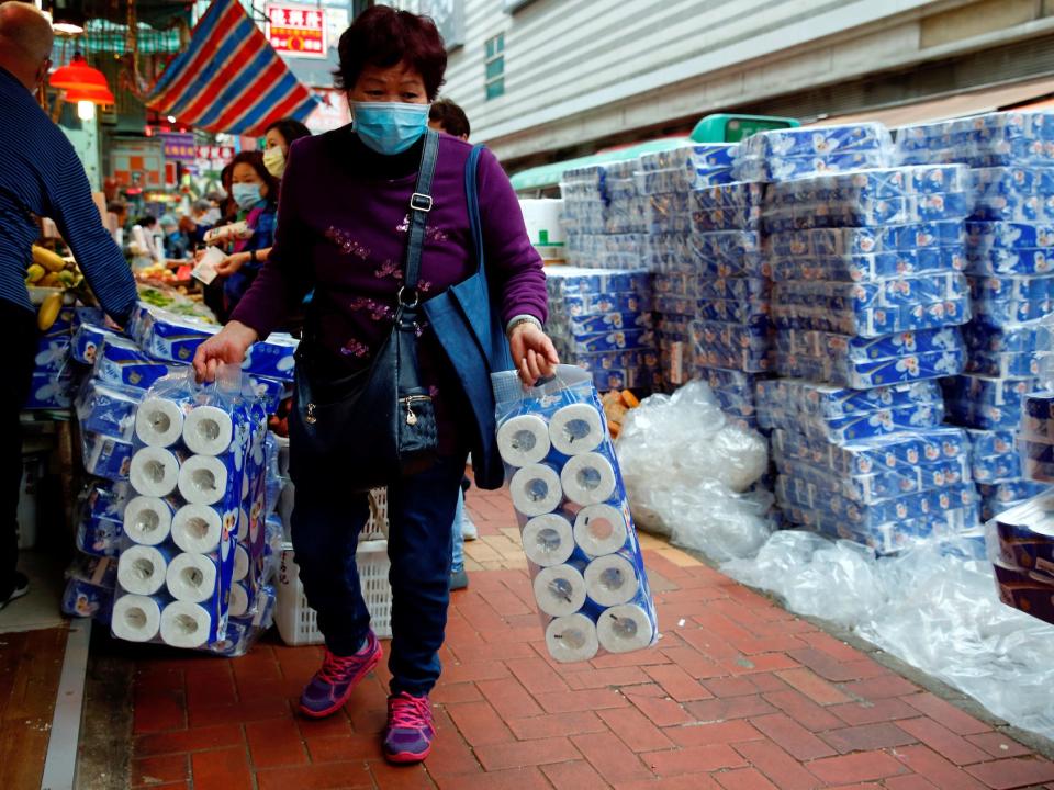 Hong kong toilet rolls panic buying coronavirus