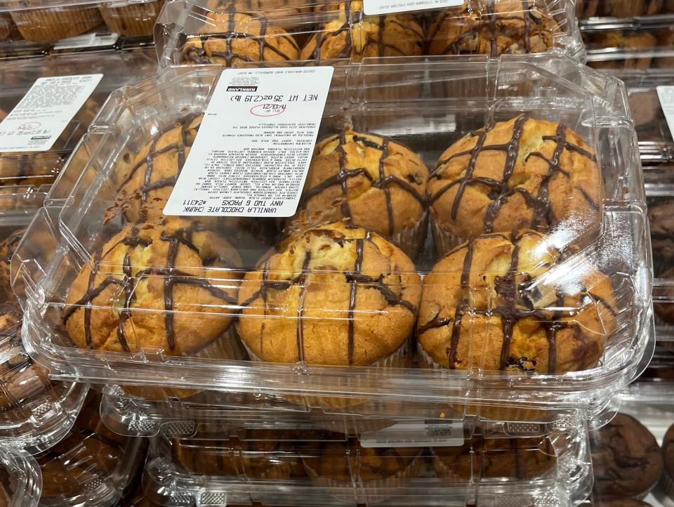 muffins in a container at Costco