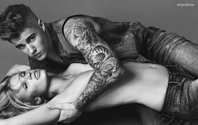 Justin Bieber and Lara Stone appear in the new Calvin Klein campaign.