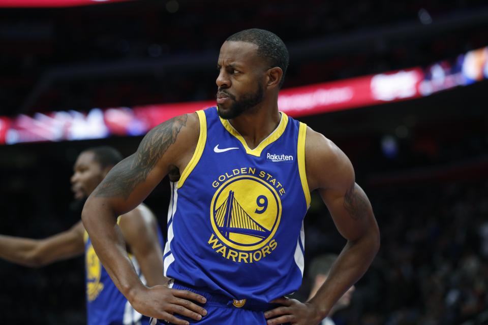 The NBA called Andre Iguodala reckless. He says he’s simply really bad at shooting the ball. (AP Photo/Carlos Osorio)
