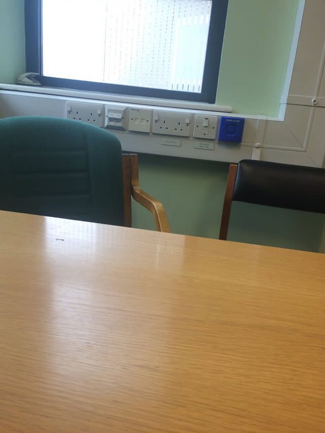 Undated screen grab of a photo from the Twitter feed of DC Fussy Bussy (@DonYeeoo) of a photo which was taken within PSNI buildings