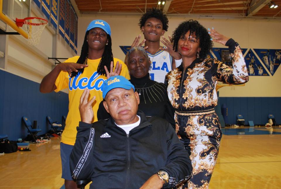 Breeze McDonald, Jimmy Andrews, grandmother Cynthia Andrews, Dylan Andrews and mother Kim Andrews.