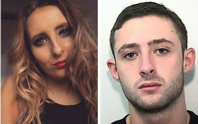 Matthew Bailey (right), 24, prohibited care assistant Molly Cunliffe (left), 19, from posting selfies on Snapchat - Cavendish