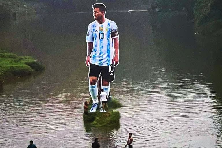 La gigantografía de Lionel Messi en la India