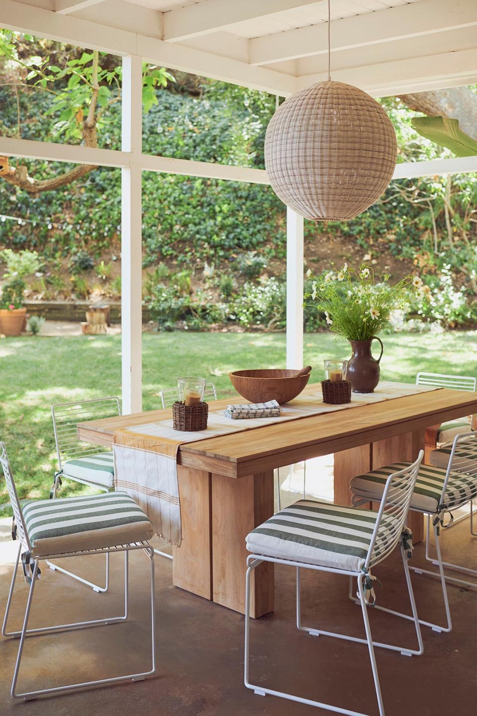 window-lined dining room