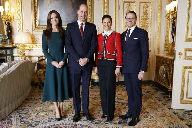 <p>Alamy</p> The two royal couples at Windsor Castle on Thursday