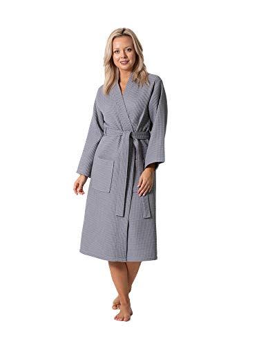 16) Waffle Knit Lightweight Kimono Spa Bathrobe