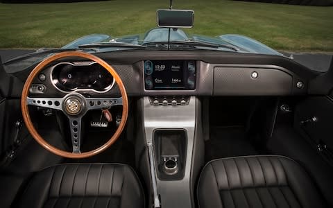 Jaguar has modernised the dashboard and instruments on the new E-type - Credit: Charlie Magee