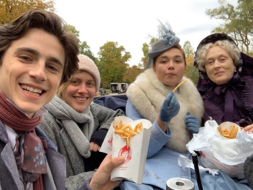 Timothée Chalamet, Greta Gerwig, Florence Pugh and Meryl Streep