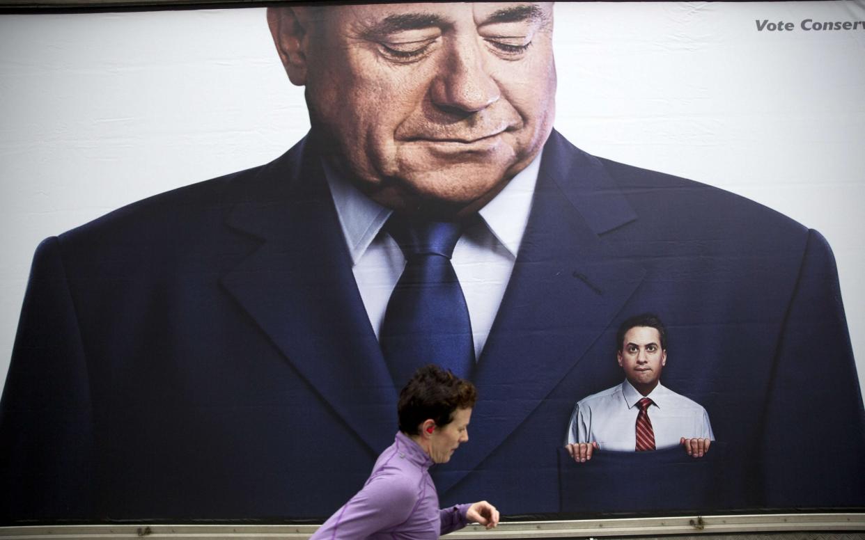 Ed Miliband in the pocket of Alex Salmond, the former first minister of Scotland 