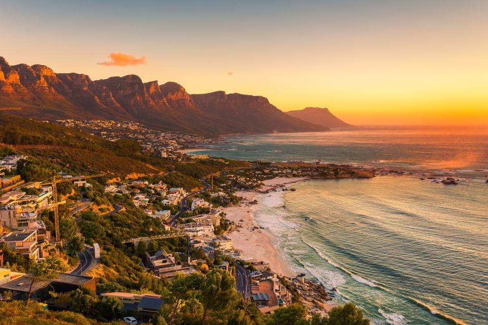 clifton beach without people in the late afternoon