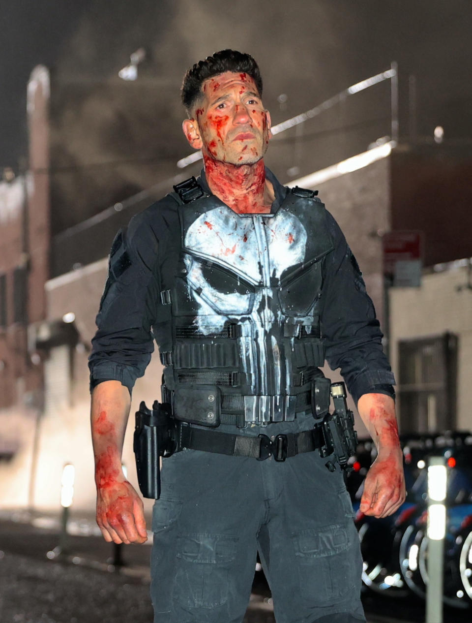 NEW YORK, NY - APRIL 03: Jon Bernthal is seen on the set of "Daredevil Born Again" in Brooklyn on April 03, 2024 in New York City.  (Photo by Jose Perez/Bauer-Griffin/GC Images)